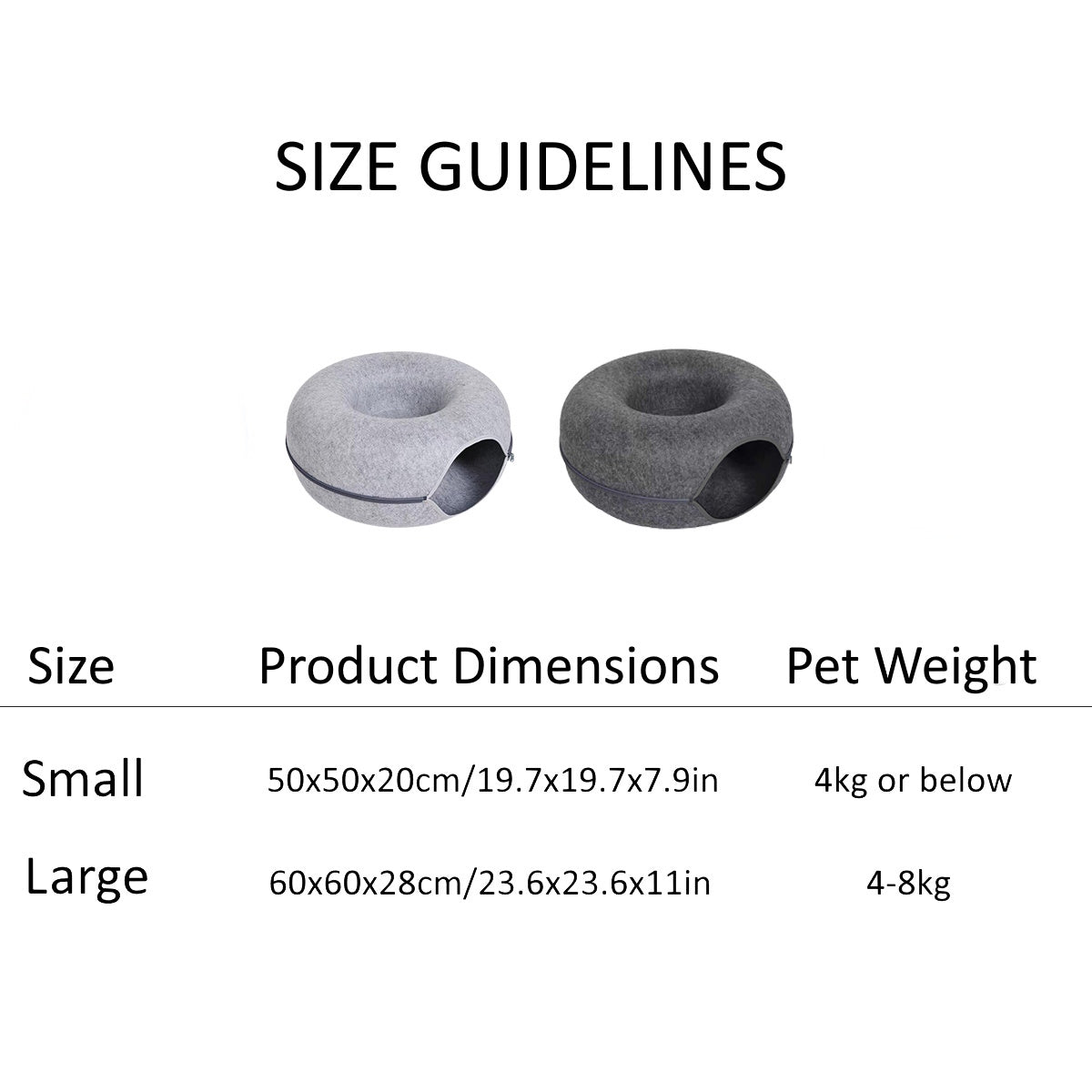 Felt Donut Cat Bed & Tunnel - Interactive Play for 2 Cats