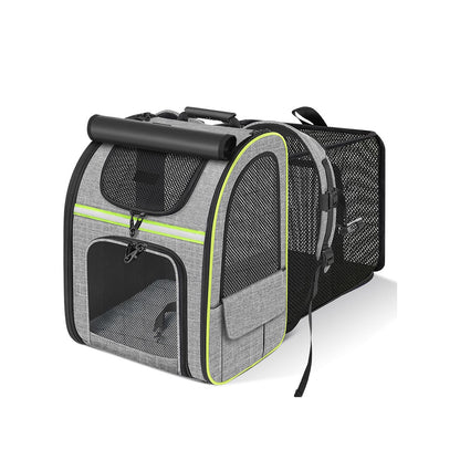 Cat Carrier Backpack with Shade Cover: Expandable, Breathable, Travel-Ready