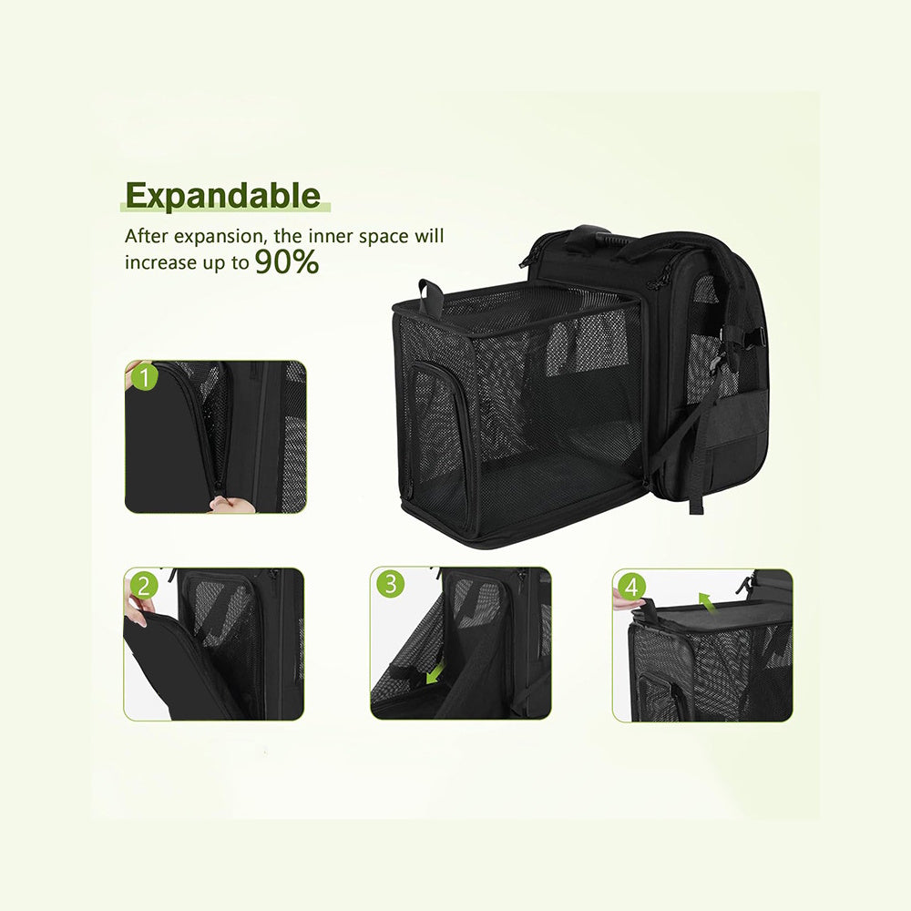 Cat Carrier Backpack with Shade Cover: Expandable, Breathable, Travel-Ready