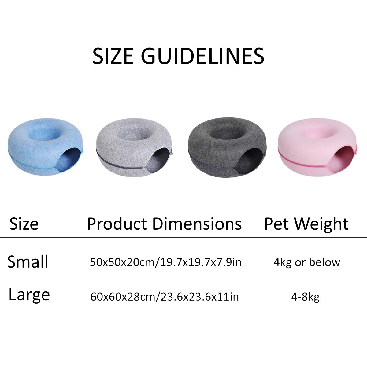 Felt Donut Cat Bed & Tunnel - Interactive Play for 2 Cats