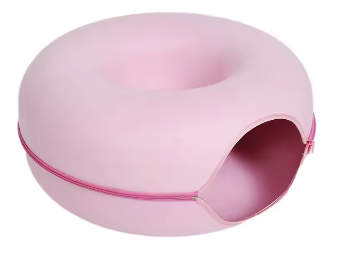 Felt Donut Cat Bed & Tunnel - Interactive Play for 2 Cats
