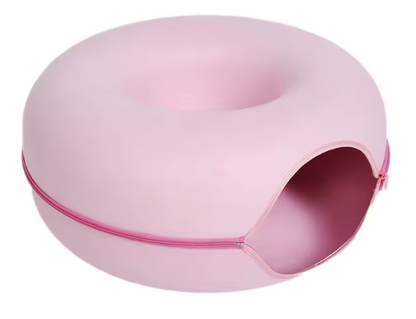 Felt Donut Cat Bed & Tunnel - Interactive Play for 2 Cats