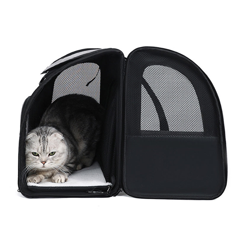 Cat Carrier Backpack with Shade Cover: Expandable, Breathable, Travel-Ready