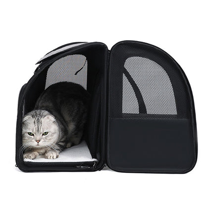 Cat Carrier Backpack with Shade Cover: Expandable, Breathable, Travel-Ready