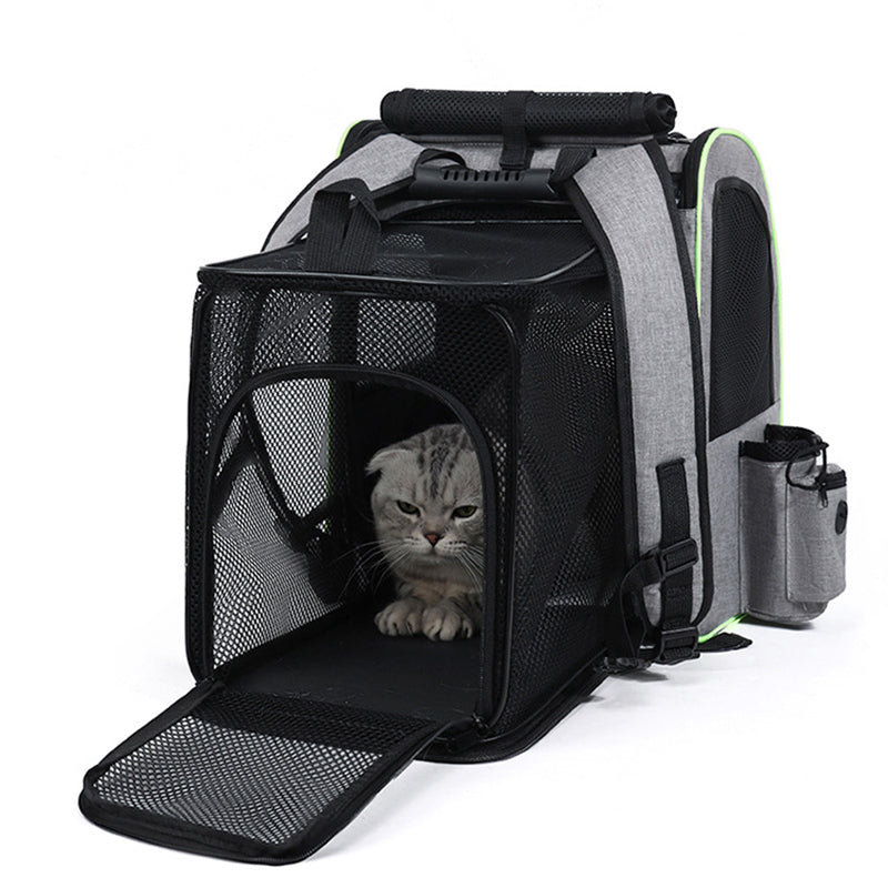 Cat Carrier Backpack with Shade Cover: Expandable, Breathable, Travel-Ready