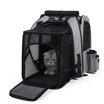 Cat Carrier Backpack with Shade Cover: Expandable, Breathable, Travel-Ready
