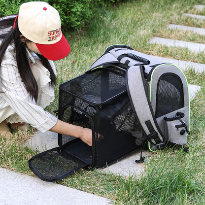 Cat Carrier Backpack with Shade Cover: Expandable, Breathable, Travel-Ready