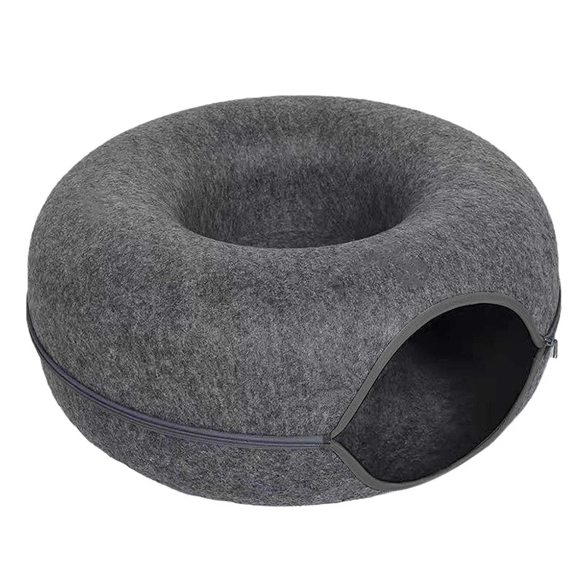 Felt Donut Cat Bed & Tunnel - Interactive Play for 2 Cats
